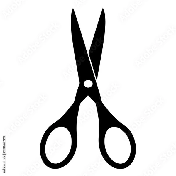 Fototapeta Scissor graphic elements vector silhouette, A simple scissor vector art design isolated on a white background