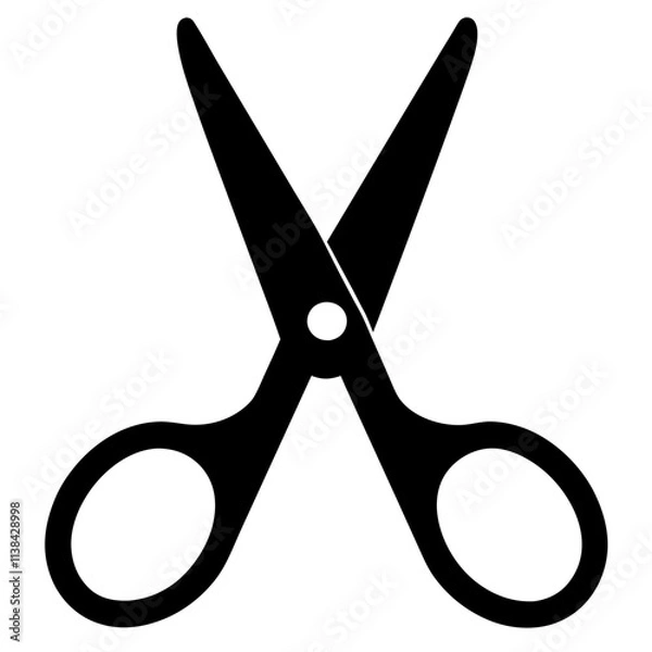 Fototapeta Scissor graphic elements vector silhouette, A simple scissor vector art design isolated on a white background