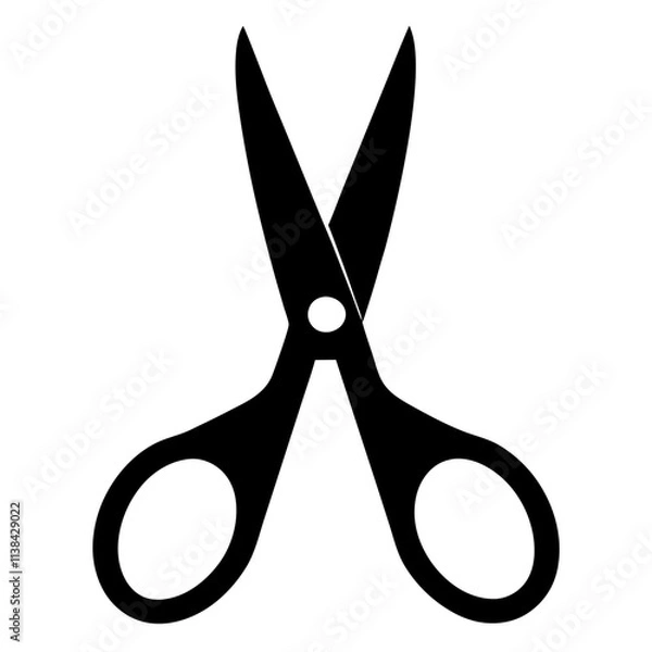 Fototapeta Scissor graphic elements vector silhouette, A simple scissor vector art design isolated on a white background