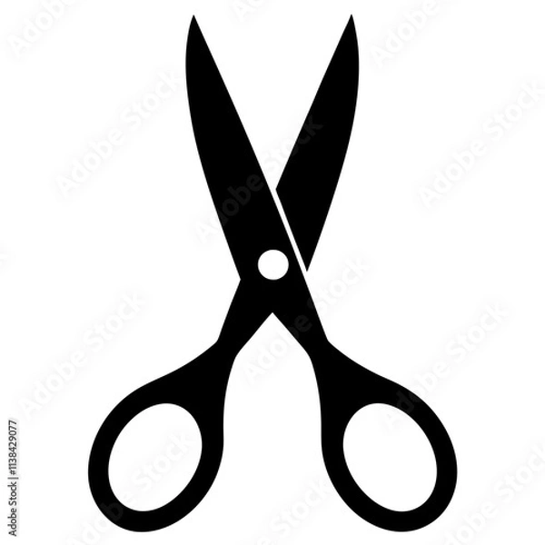 Fototapeta Scissor graphic elements vector silhouette, A simple scissor vector art design isolated on a white background