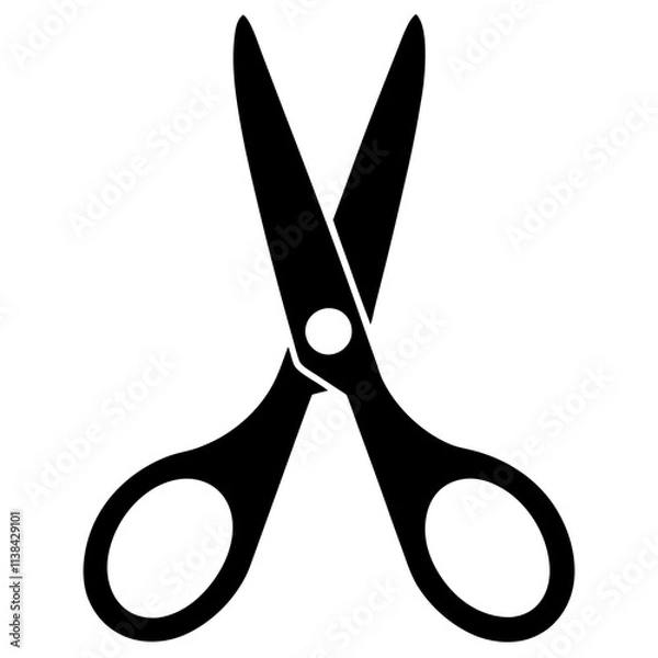 Fototapeta Scissor graphic elements vector silhouette, A simple scissor vector art design isolated on a white background