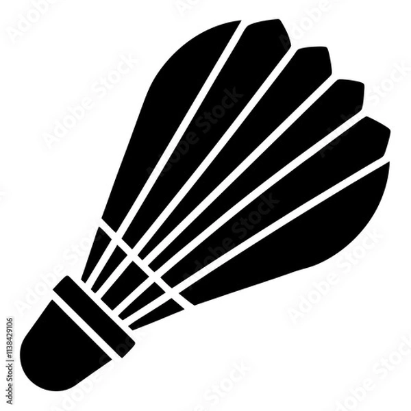 Fototapeta Shuttlecock badminton elements vector silhouette, Shuttlecock vector art design isolated on a white background