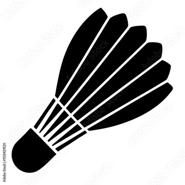 Fototapeta Shuttlecock badminton elements vector silhouette, Shuttlecock vector art design isolated on a white background