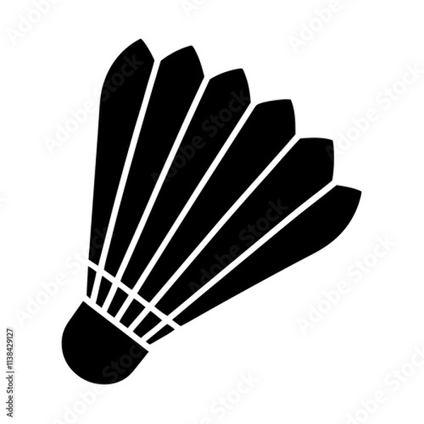 Fototapeta Shuttlecock badminton elements vector silhouette, Shuttlecock vector art design isolated on a white background
