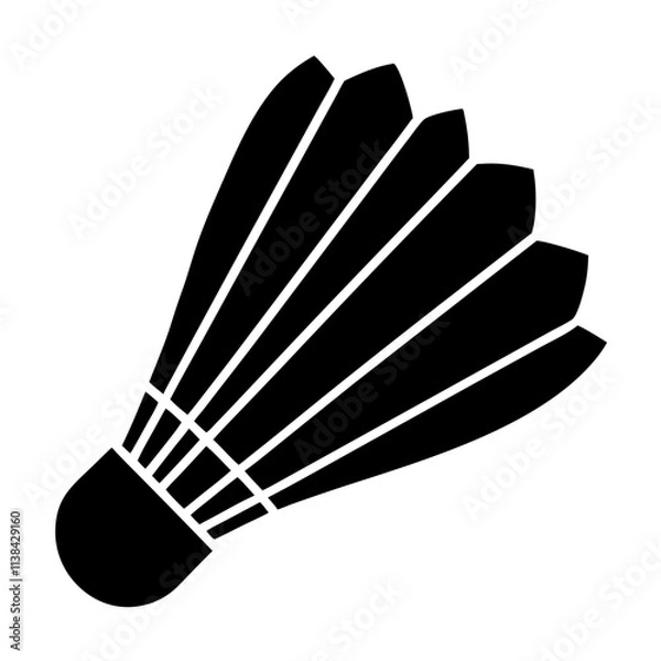 Fototapeta Shuttlecock badminton elements vector silhouette, Shuttlecock vector art design isolated on a white background