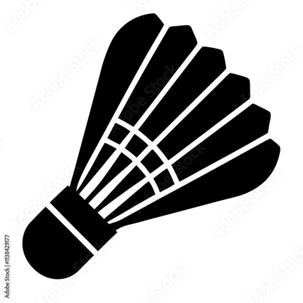 Fototapeta Shuttlecock badminton elements vector silhouette, Shuttlecock vector art design isolated on a white background