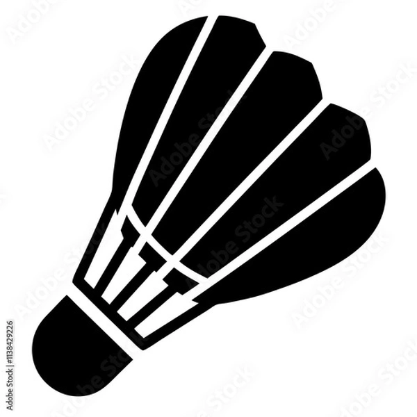 Fototapeta Shuttlecock badminton elements vector silhouette, Shuttlecock vector art design isolated on a white background