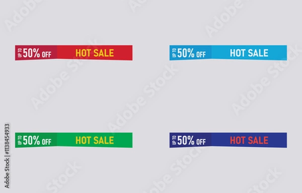 Fototapeta Colorful sales label collection vector art
