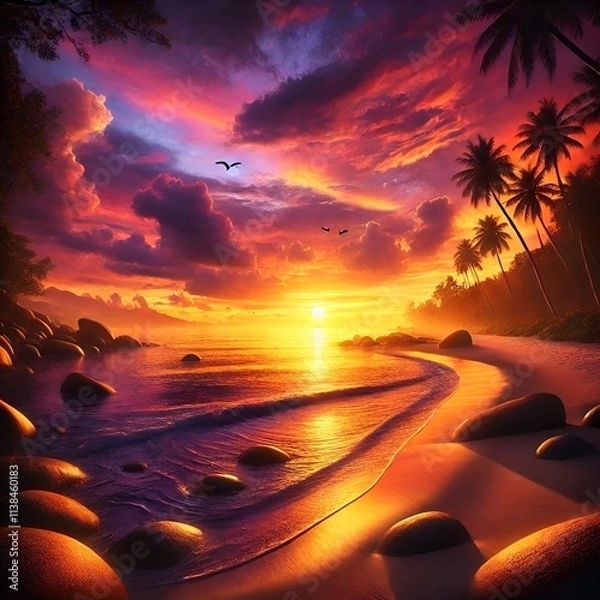 Obraz sunset on the beach