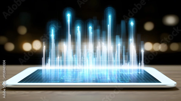 Fototapeta Data visualization trends in business analytics digital workspace infographic high-tech perspective growth insights