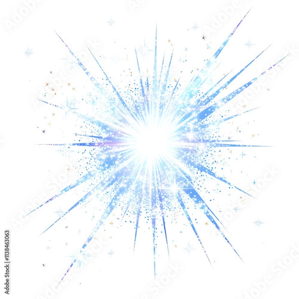 Fototapeta Blue Glow Light Effect Isolated on Transparent Background