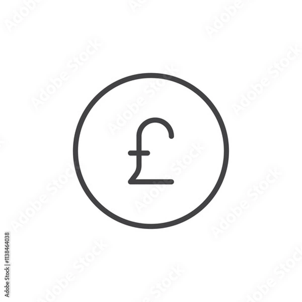Fototapeta Pound icon Logo symbol outline set