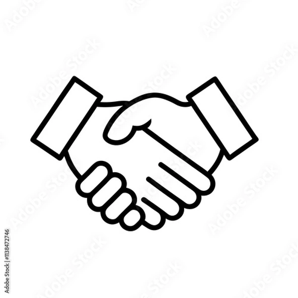 Fototapeta handshake isolated on white background