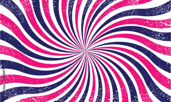 Fototapeta Colourfull grunge retro burst vector. Vintage summer, circus and carnival background.