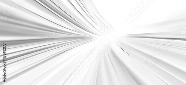 Fototapeta Abstract White Lines Converging Towards Light