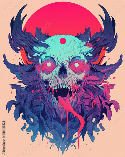 Obraz Zombie symmetry layout illustration