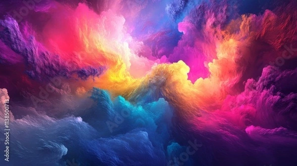 Fototapeta A Mesmerizing 3D Abstract Multicolor Visualization