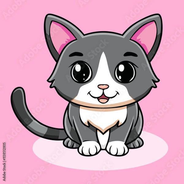 Obraz Editable Cute Kittens  : Fun Vector Illustration with Cute and Creative Design Elements EPS JPG