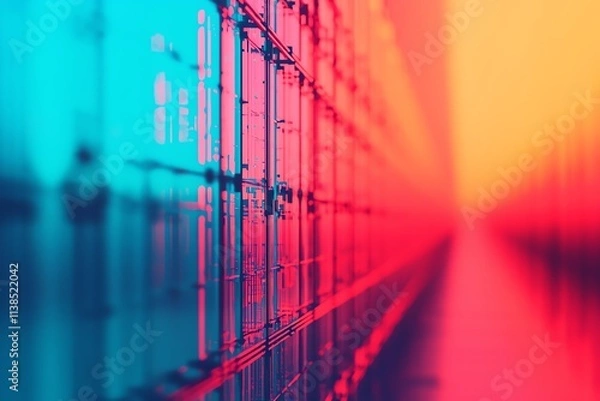 Fototapeta Abstract colorful geometric shapes creating a vibrant visual effect.