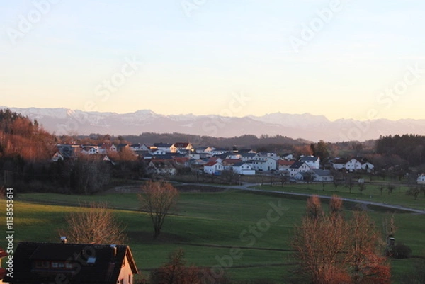 Obraz sunset in the mountains