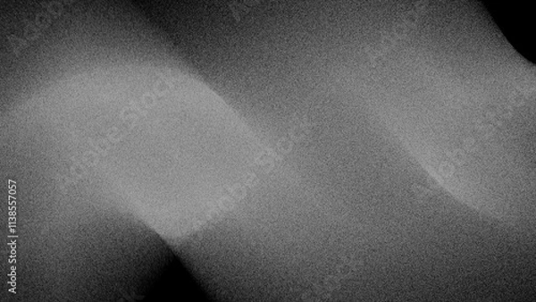 Fototapeta Grainy noise monochrome textured wave background, abstract futuristic black and grey illustration wallpaper