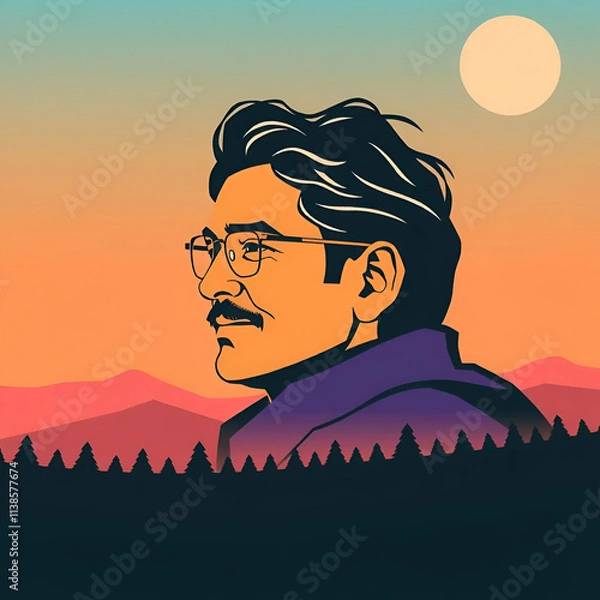 Obraz sunset in the mountains