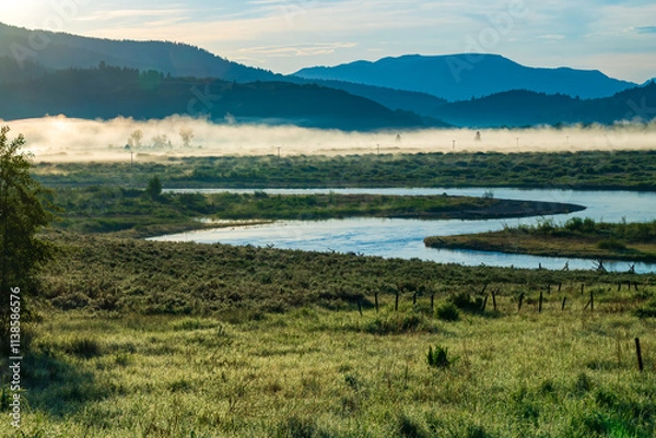Obraz landscape with mountain stream