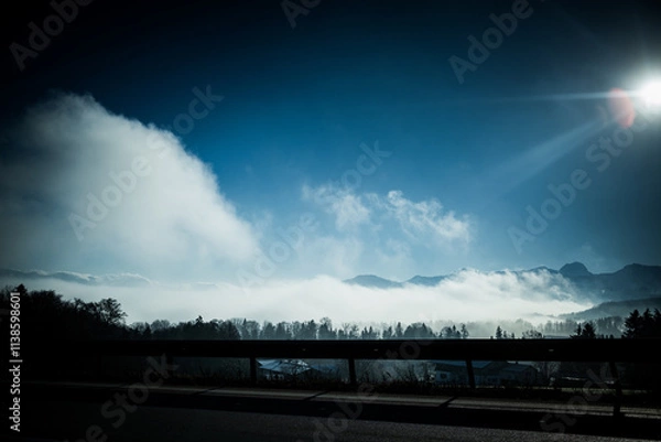 Fototapeta time clouds over the city