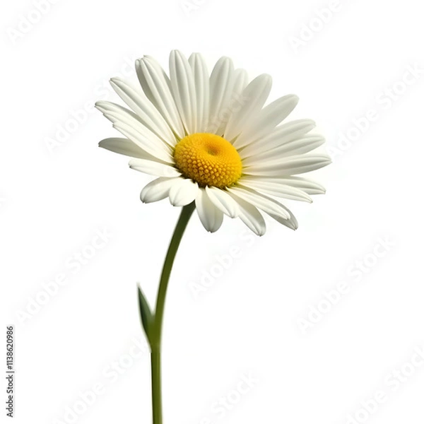 Fototapeta Photo of a chamomile, isolated on a white background, chamomile Generative AI