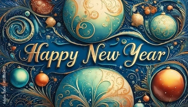 Fototapeta "Happy new year" Poster. 