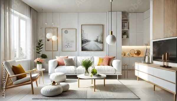 Obraz Warm Rustic Charm with Fireplace