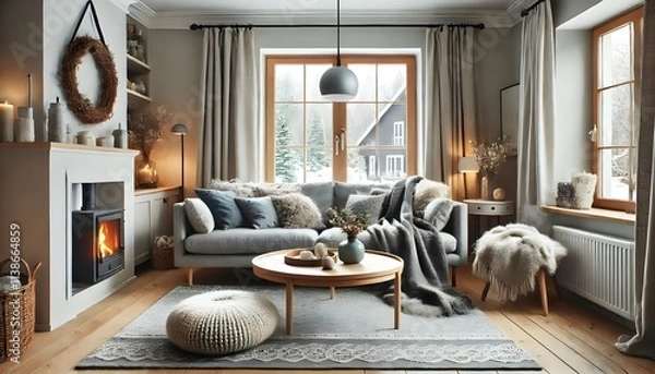 Fototapeta Sofa and Colorful Wall Art