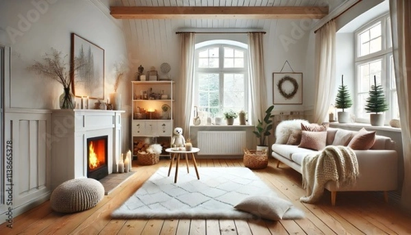 Fototapeta Sofa and Colorful Wall Art