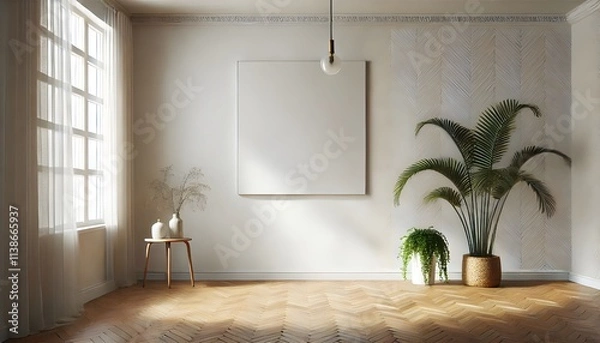 Fototapeta Minimalistic Space with Hanging Light