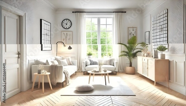 Fototapeta Serene Greenery View Living Room