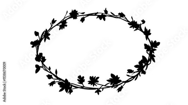 Obraz Handmade flower crown with uneven stems tied together in a full circle, Plant Digital Art