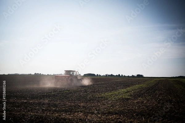 Fototapeta tractor in field