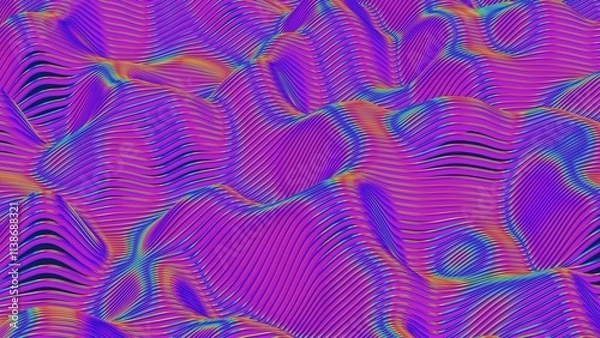 Fototapeta Colorful Abstract Wavy Surfaces with Gradient Patterns
