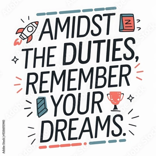 Fototapeta Inspirational quotes about love and stress relief with quirky hand lettering and minimalistic design elements