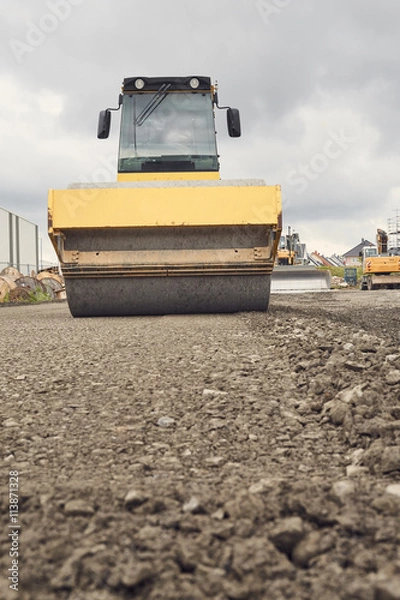 Obraz Walze auf der Baustelle