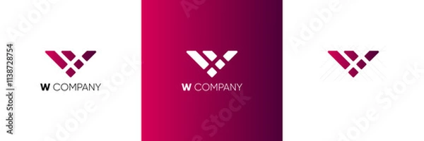 Fototapeta Letter W logo icon design template elements. logotype w modern style