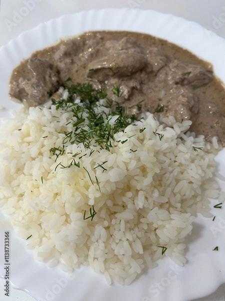 Obraz Rice with chicken liver
