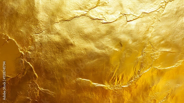 Obraz A gold texture background featuring metallic golden foil or shiny wrapping paper.