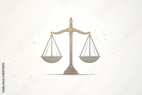 Fototapeta Balanced scales of justice icon.