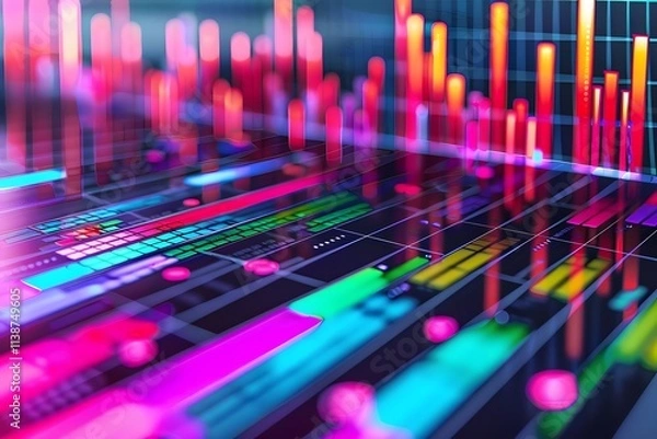 Obraz vivid data visualizations illustrate sales trends and growth patterns. generative ai