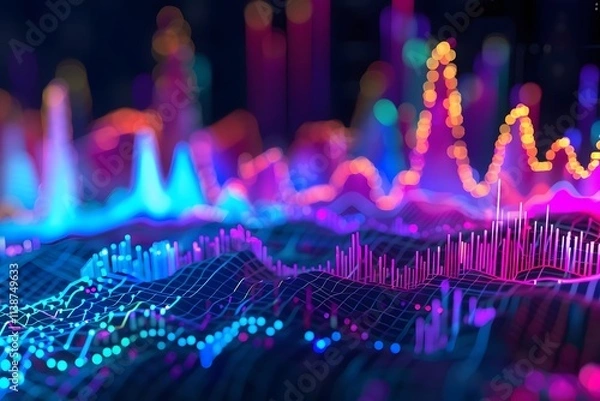 Obraz vivid data visualizations illustrate sales trends and growth patterns. generative ai