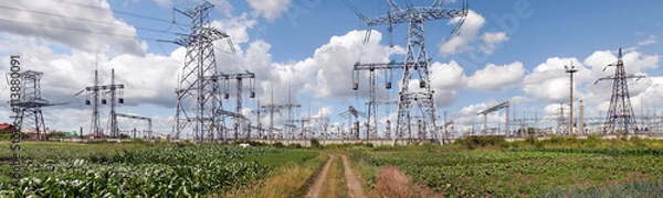 Fototapeta High voltage substantion