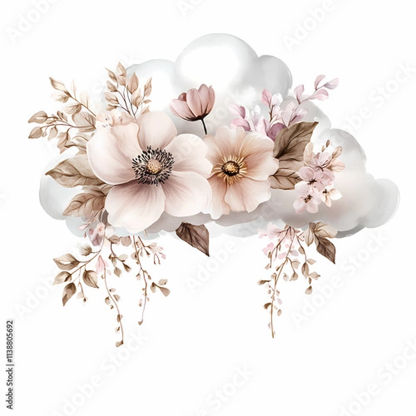 Fototapeta Abstract background with flower seamless pattern