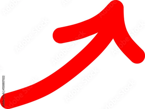 Fototapeta right side direction red arrow up icon isolated 