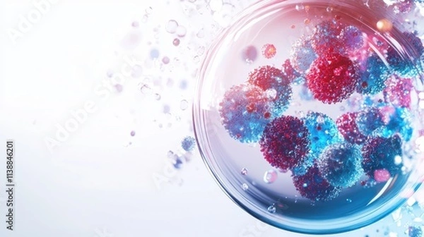 Fototapeta Microscopic Cells Multiplying in Petri Dish